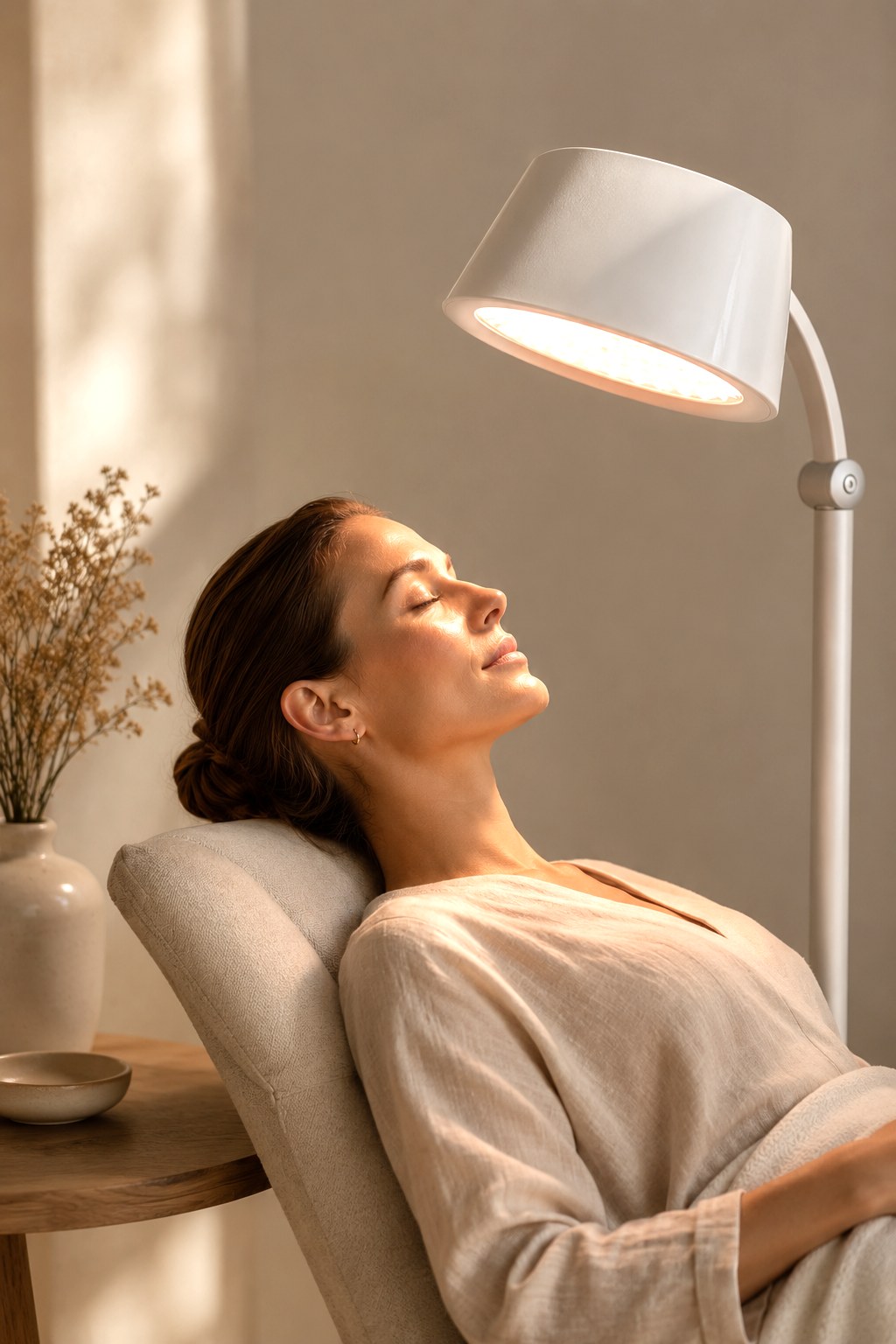 Ontspannen onder de Collageen Booster lamp